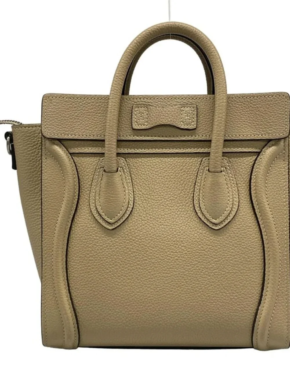 CELINE Luggage Nano Shopper Beige Drummed calfskin Handbag - Picture 3 of 15